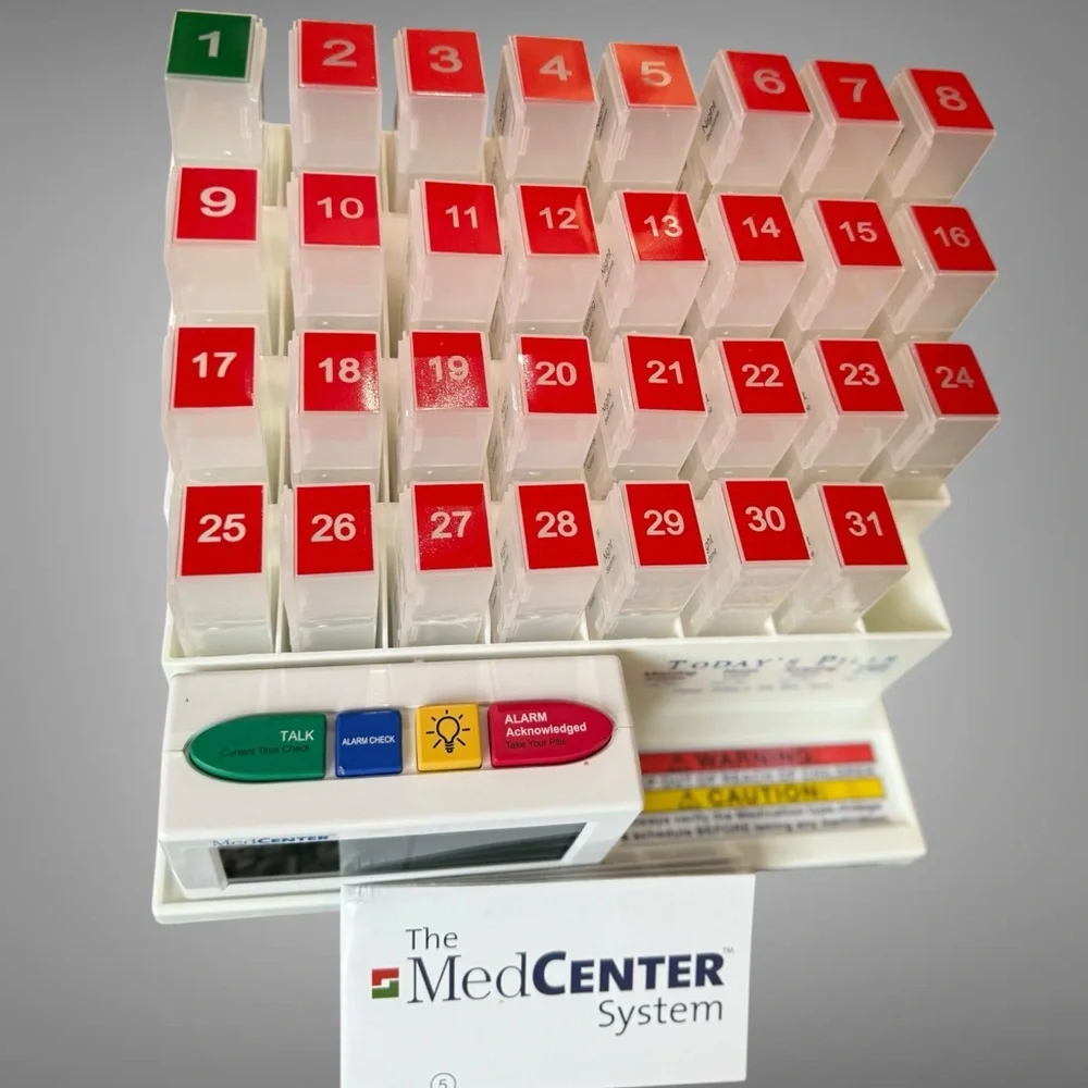 Pill Organizer System with Talking Alarm Clock reminder 4 Times a Day 31 Day NEW - Picture 14 of 15